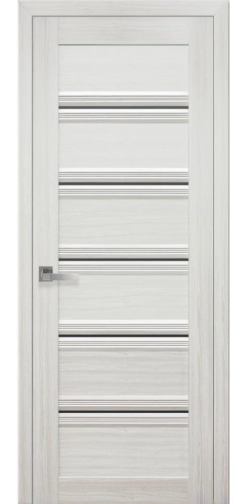 Дверь Итальяно Виченца С1 жемчуг белый (с черным стеклом) SmartCover Новый стиль