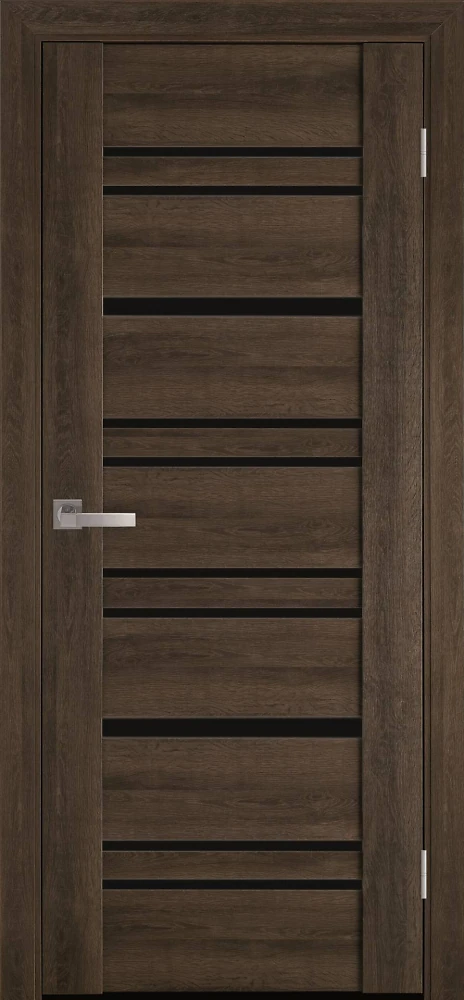 Двері Віва Валенсія бук табачний (з чорним склом) ПВХ Viva Новий стиль