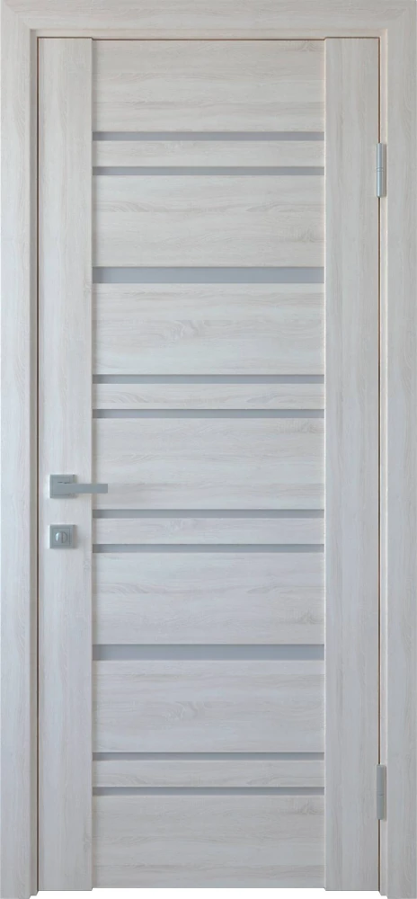Дверь Вива Валенсия ясень New (со стеклом сатин) ПВХ DeLuxe Новый стиль