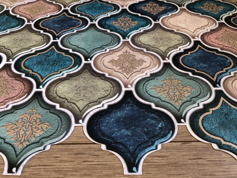 Пластиковая Панель Регул Восточный орнамент синий 915*507мм