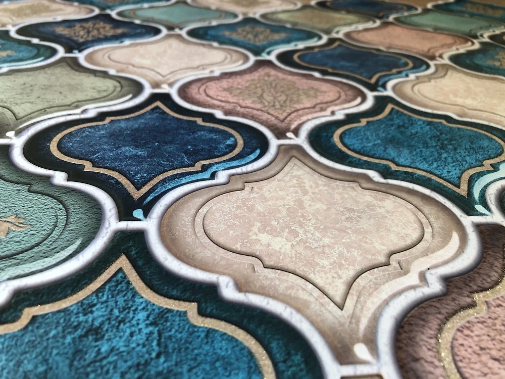 Пластиковая Панель Регул Восточный орнамент синий 915*507мм