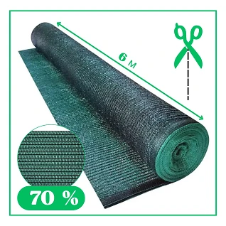 Затіняюча сітка темно-зелена 70 відсотків затемнення 6м ширина (на метраж)