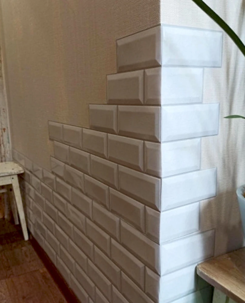 Пластиковая Панель Пластмаркет плитка Кабанчики белая 960 * 485мм