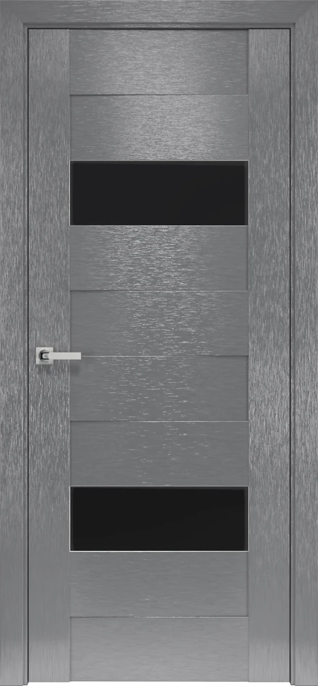 Двері Орні-х Женева x-сірий (з чорним склом) Новий стиль