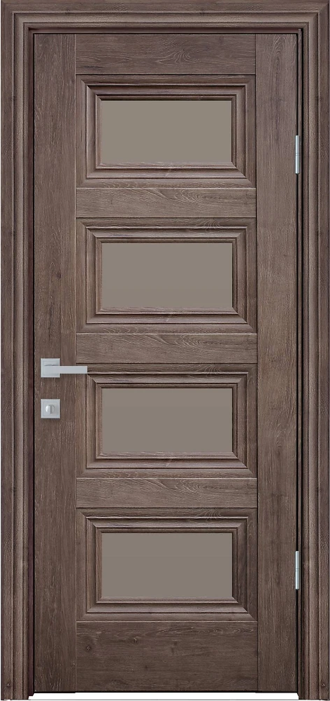 Дверь Прованс Тесса орех норвежский (со стеклом бронза) ЭкоВуд Новый стиль