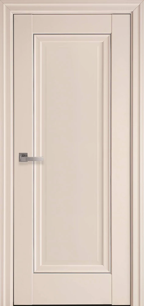 Двери Элегант Престиж магнолия (глухая с молдингом) Premium Новый стиль