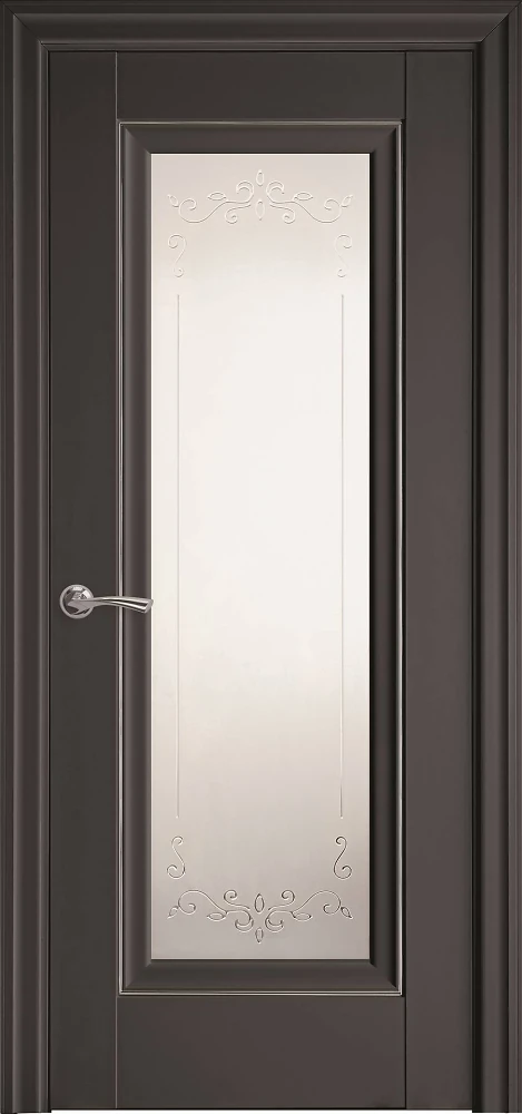 вери Элегант Престиж антрацит (стекло сатин  с молдингом и рисунок Р2) Premium Новый стиль