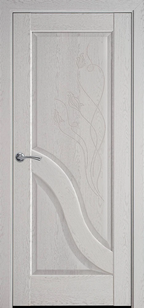 Двері Маестра Амата патина сіра (глуха з гравіюванням) ПВХ DeLuxe Новий стиль