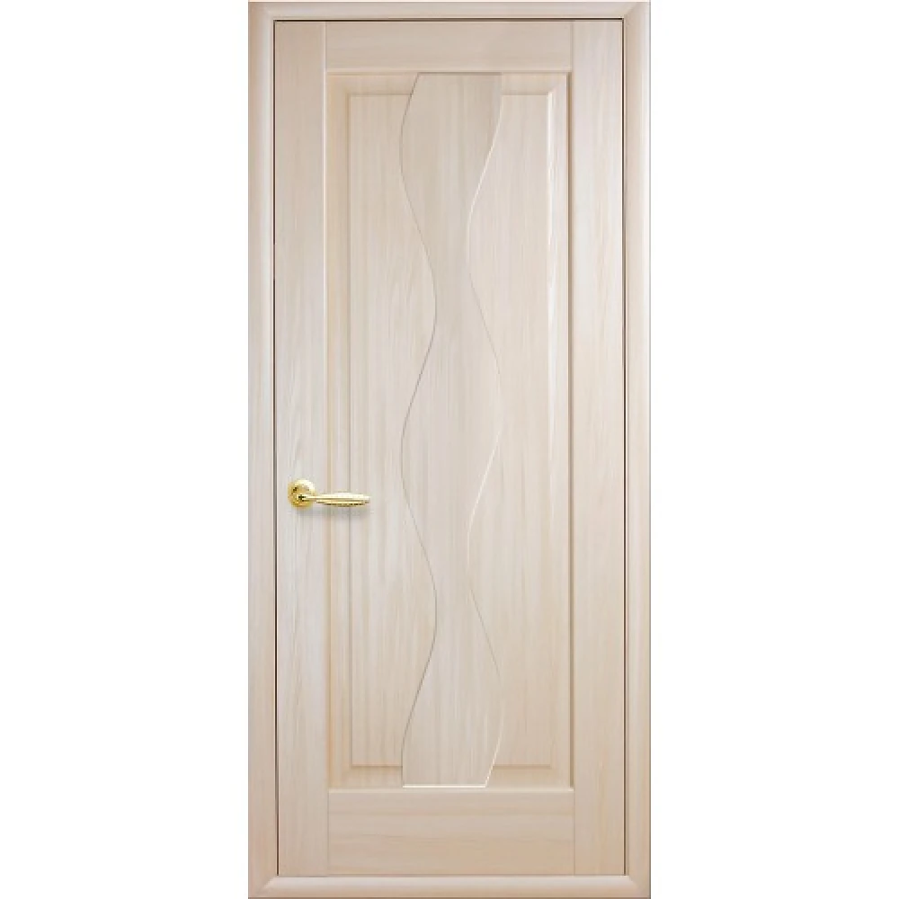 Дверь Маэстра Волна ясень New (глухая) ПВХ DeLuxe Новый стиль