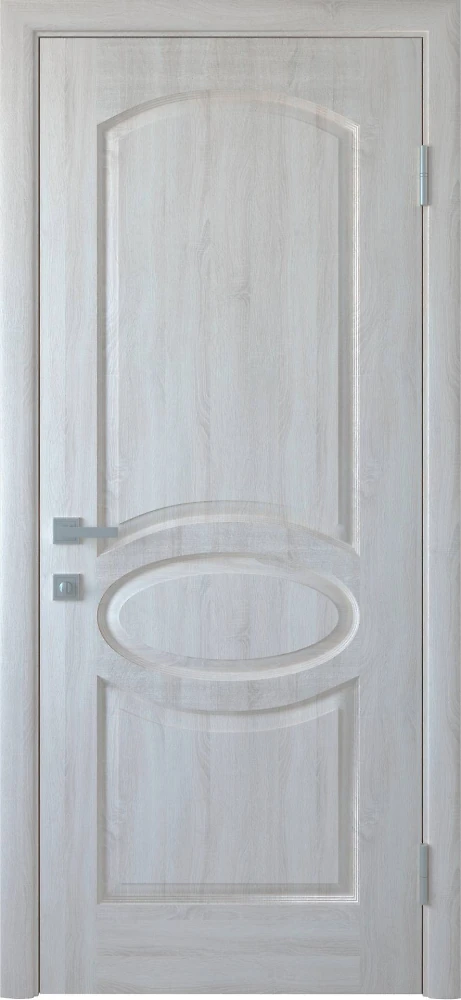 Дверь Фортис Овал ясень New (глухая) ПВХ DeLuxe Новый стиль
