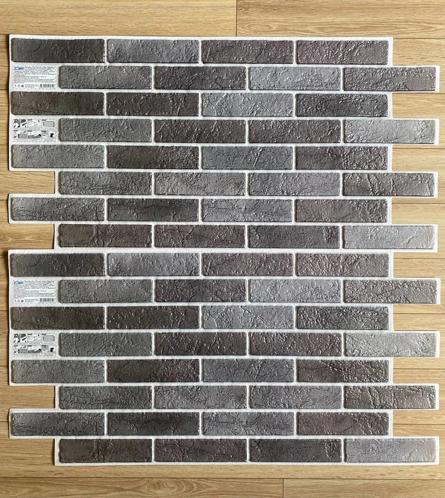 Пластиковая Панель Пластмаркет кирпич Графитовый 960 * 485мм