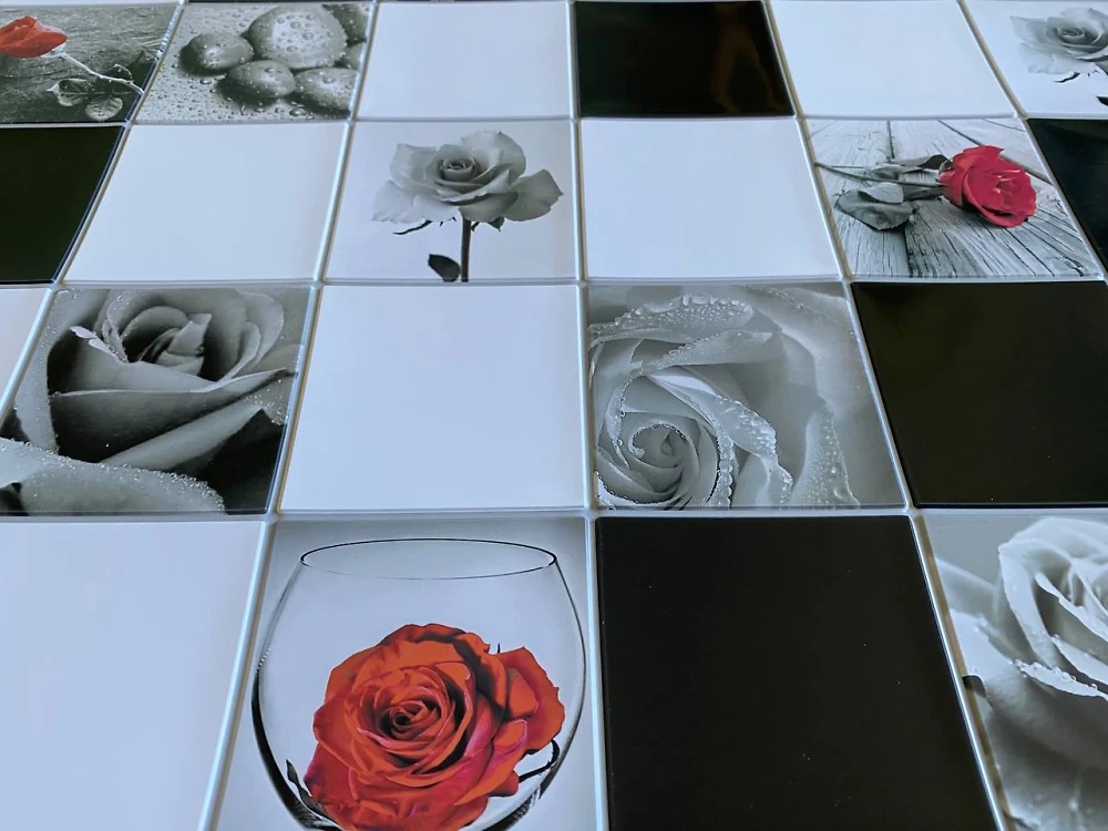 Пластиковая листовая ПВХ панель для стен Пластмаркет кафельная плитка Домино 960 * 485мм