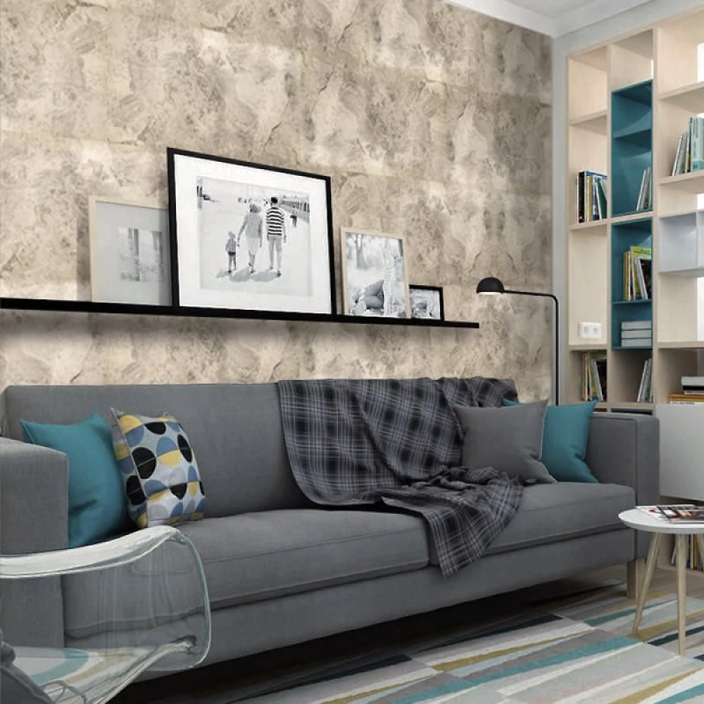 Самоклеющаяся виниловая плитка 600*300*1,5мм Мрамор оникс СВП-100 глянец