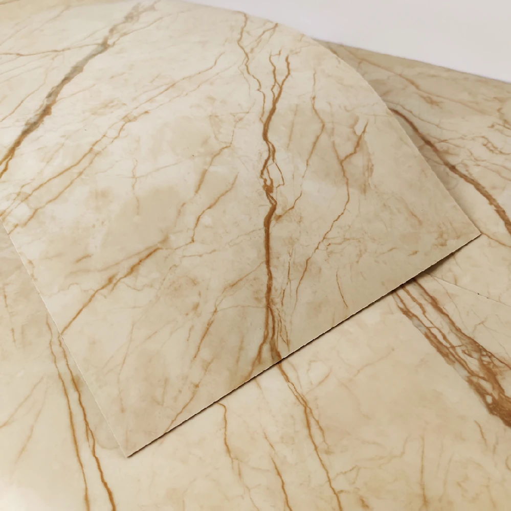 Самоклеющаяся виниловая плитка 600*300*1,5мм Мрамор благородный СВП-101 глянец