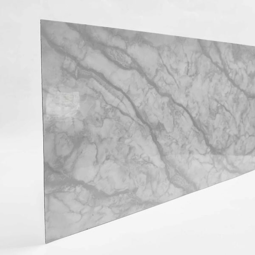 Самоклеющаяся виниловая плитка 600*300*1,5мм Мрамор серый СВП-104 глянец