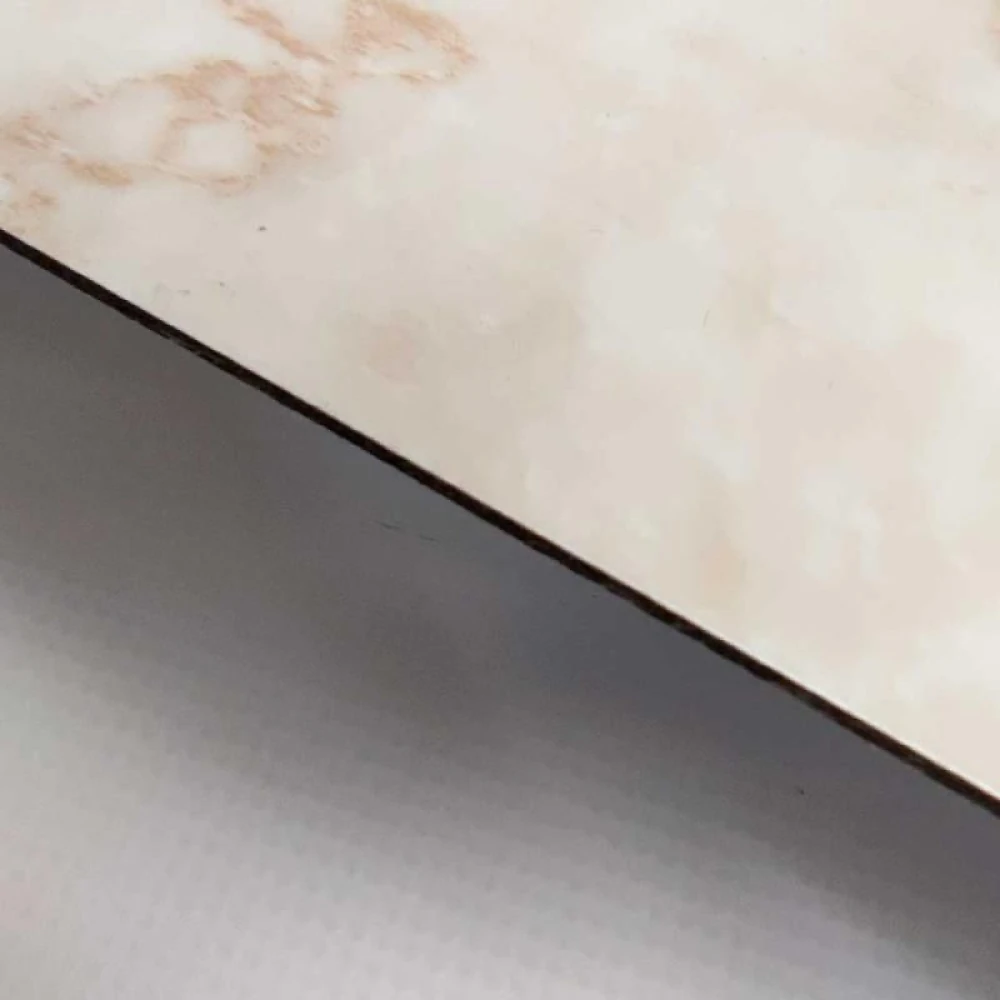 Самоклеющаяся виниловая плитка 600*300*1,5мм Мрамор бежевый СВП-112 глянец