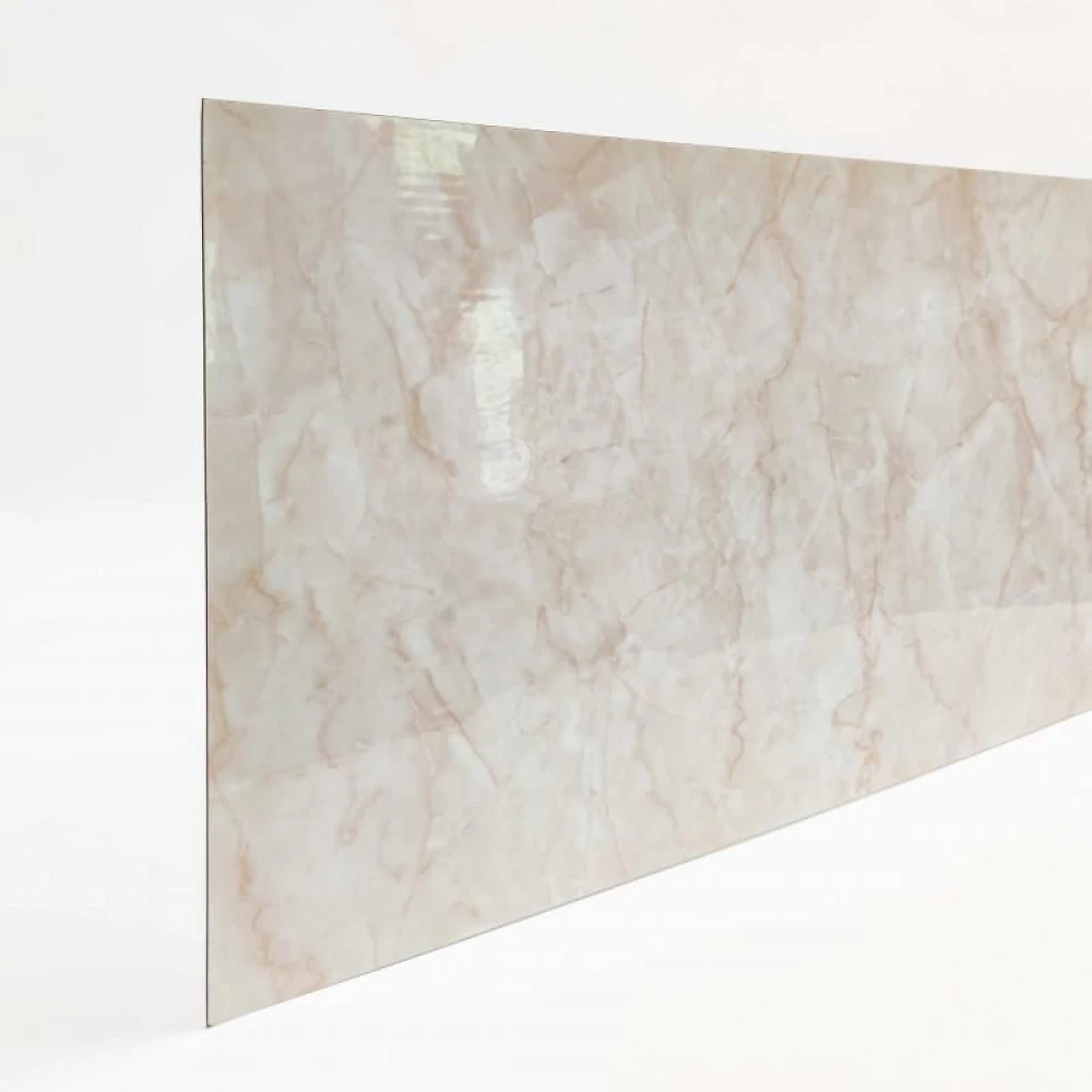 Самоклеющаяся виниловая плитка 600*300*1,5мм Мрамор бежевый СВП-112 глянец