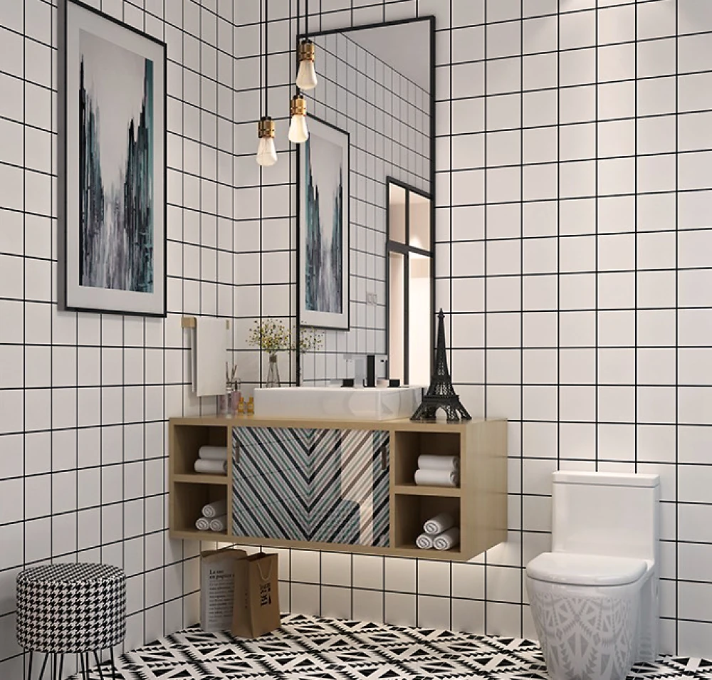 Самоклеющаяся виниловая плитка 600*600*1,5мм Клетка СВП-207 глянец