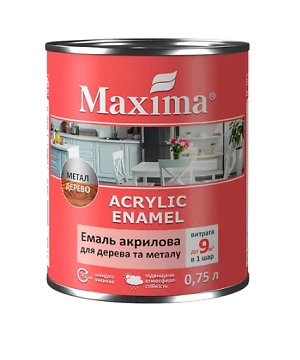 Эмаль акриловая Maxima 0,75 л (для дерева и металла) Антрацит шелковисто-матоваяя