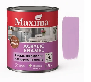 Эмаль акриловая Maxima 0,75 л (для дерева и металла) Лаванда шелковисто-матовая