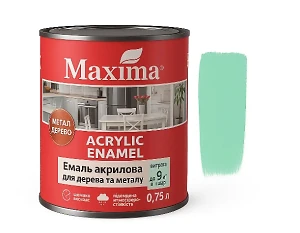 Эмаль акриловая Maxima 0,75 л (для дерева и металла) Мятный шелковисто-матовая
