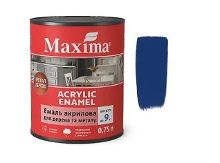 Емаль акрилова для дерева та металу Сапфір шовковисто-матова Maxima 0,75 л