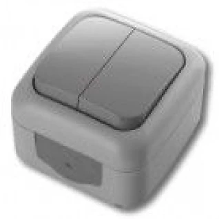 Viko Palmiye серый Выключатель 2-й  IP54