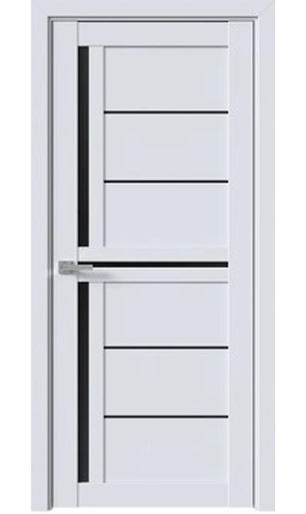 Двері Мода Діана Арктік мат (з чорним склом) ПВХ DeLuxe Новий стиль