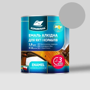 Фарба емаль алкідна ПФ-115 по металу і дереву КОРАБЕЛЬНАЯ 2.8кг світло-сіра