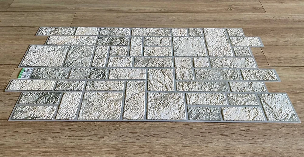 Пластиковая Панель Регул Камень Пиляный Серый 978 * 496мм