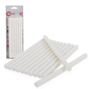 Термоклейвий стрижень (комплект) 11,2 * 200мм 12шт білий Intertool