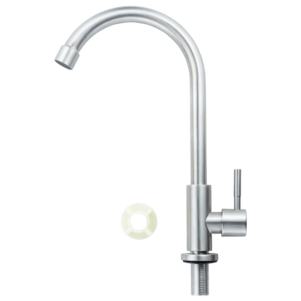 Смеситель КТ(s22) 1/2 для кухни монокран на гайке SS  Aquatica КТ-1G170P(9722601)