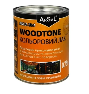 Лак ARSAL WOODTONE AQUA 3в1* 0,75л сосна