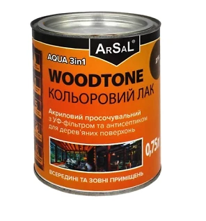 Лак ARSAL WOODTONE AQUA 3в1* 0,75л дуб