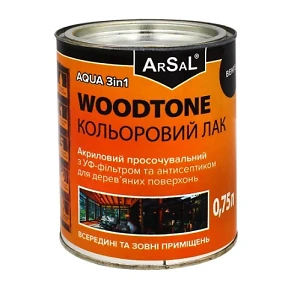 Лак ARSAL WOODTONE AQUA 3в1* 0,75л венге