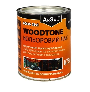 Лак ARSAL WOODTONE AQUA 3в1* 0,75л венге
