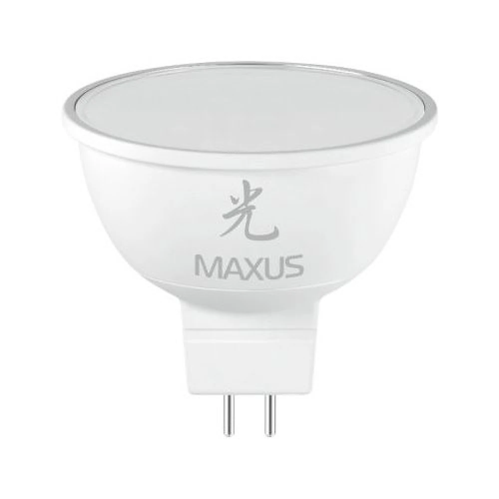 Лампа светодиодная MR16 4Вт  220В GU5.3 3000K Maxus' AP SAKURA 1-LED-405-01 (гарантия пять лет)