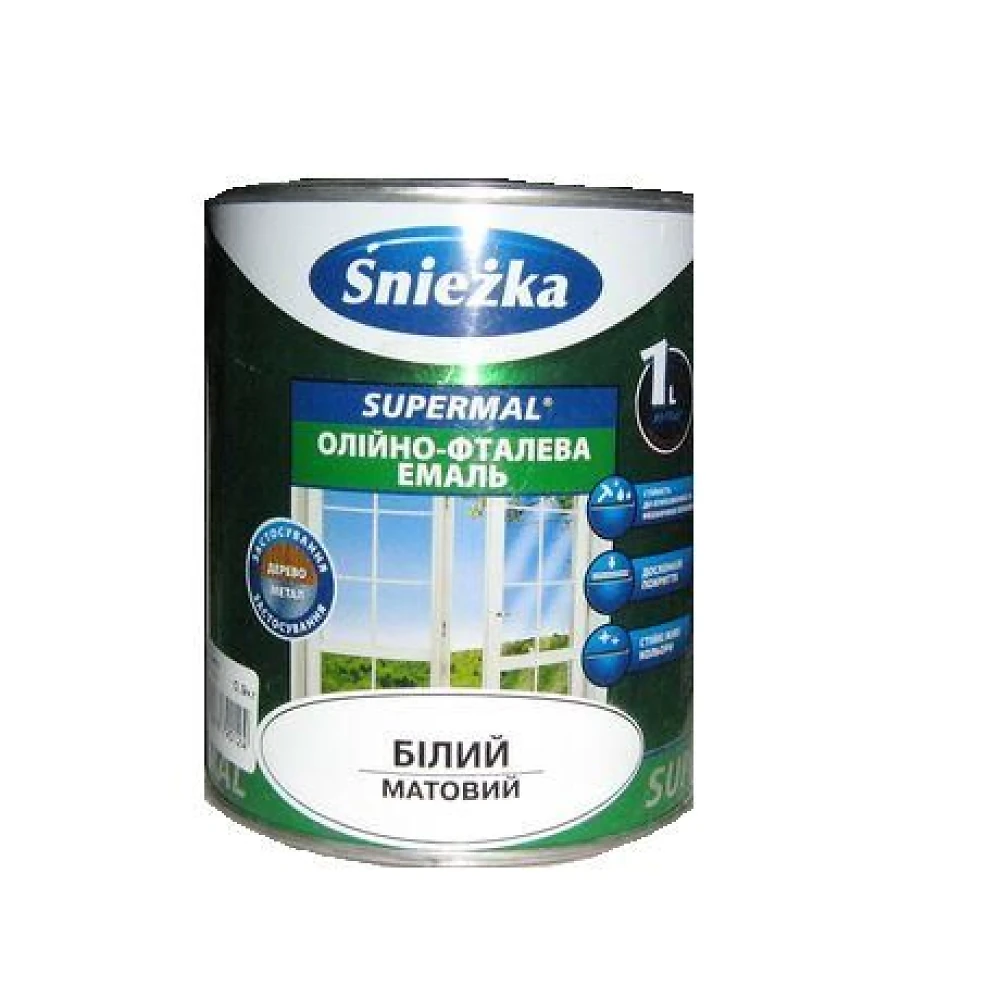 Эмаль МФ Sniezka Белая матовая  0,8 л