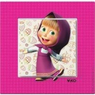 Viko Karre Kids Маша и малина Розетка 1-я с крышкой