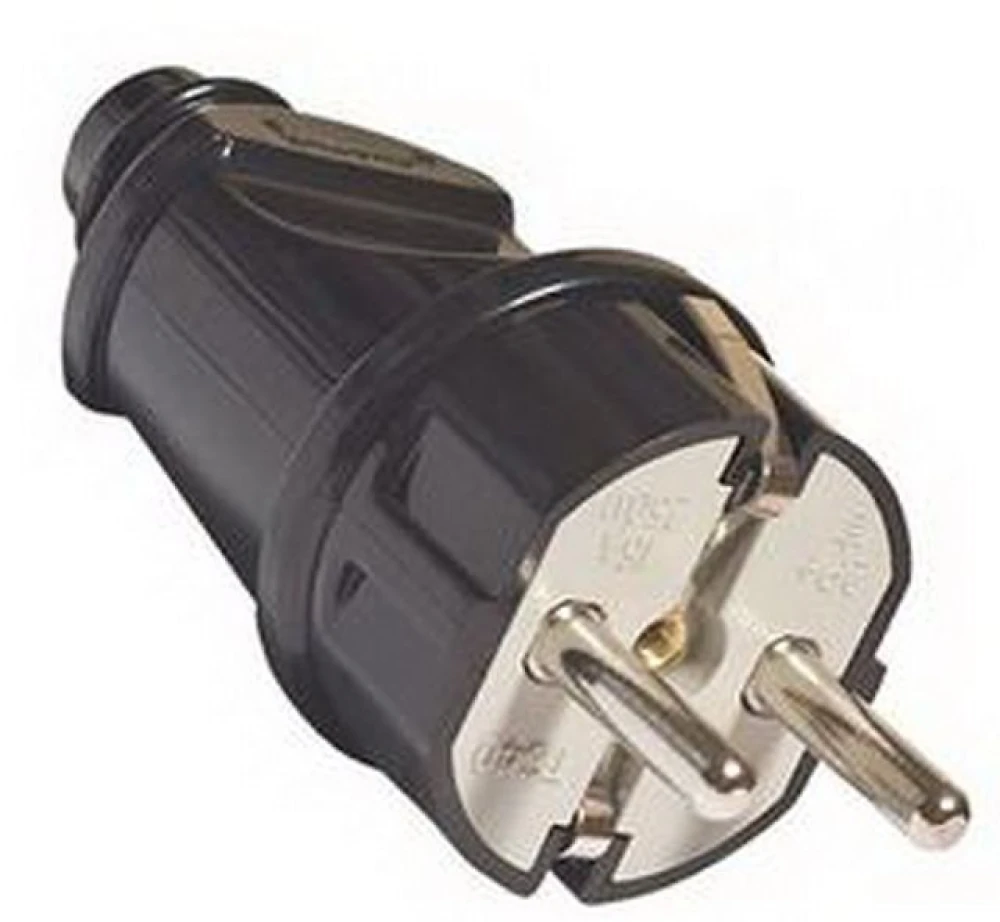 Вилка евро прямая с заземлением черная Profitec