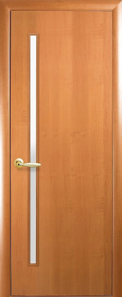 Дверь Квадра Глория ольха 3D (со стеклом сатин) Экошпон Новый стиль