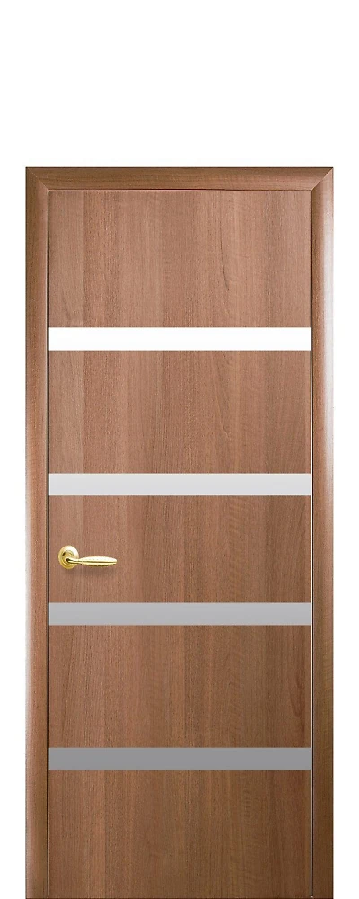 Дверь  Квадра золотая ольха Нота (с зеркалом) ПВХ DeLuxe Новый стиль