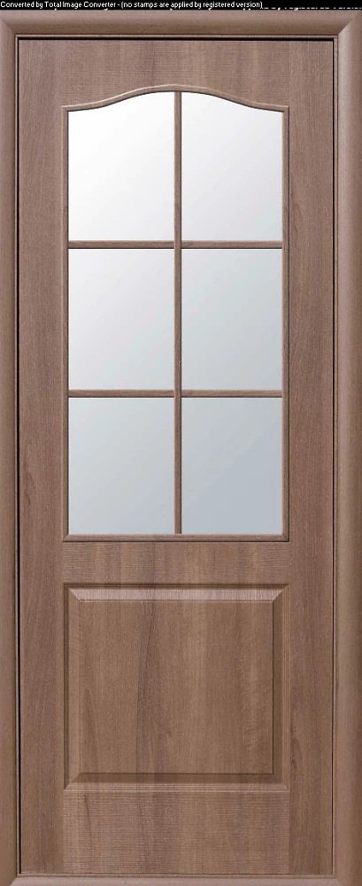 Двері Фортіс Класик золота вільха (зі склом сатин) ПВХ DeLuxe Новий стиль