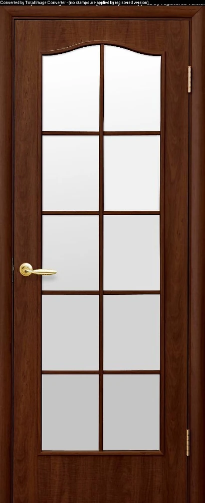 Дверь  Фортис орех premium Классик (со стеклом сатин-витраж) ПВХ DeLuxe Новый стиль