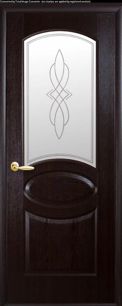 Дверь  Фортис Р венге Овал (стекло сатин и рисунок1) ПВХ DeLuxe Новый стиль