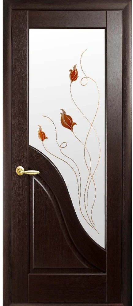 Дверь  Маэстра Р венге Амата (стекло сатин и рисунок1) ПВХ DeLuxe Новый стиль