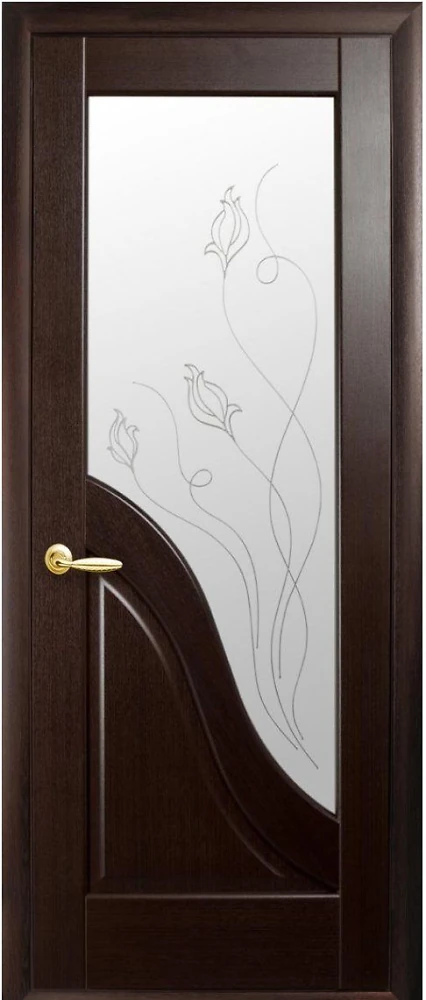 Дверь  Маэстра Р венге Амата (стекло сатин и рисунок2) ПВХ DeLuxe Новый стиль