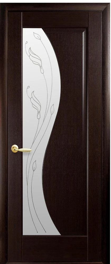 Дверь  Маэстра Р венге Эскада (стекло сатин и рисунок2) ПВХ DeLuxe Новый стиль