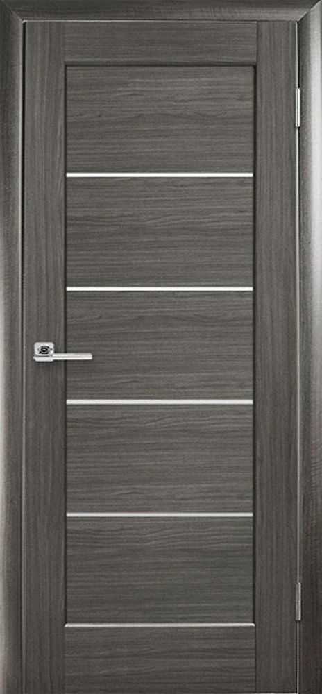 Дверь Ностра Мира grey (со стеклом сатин) ПВХ DeLuxe Новый стиль