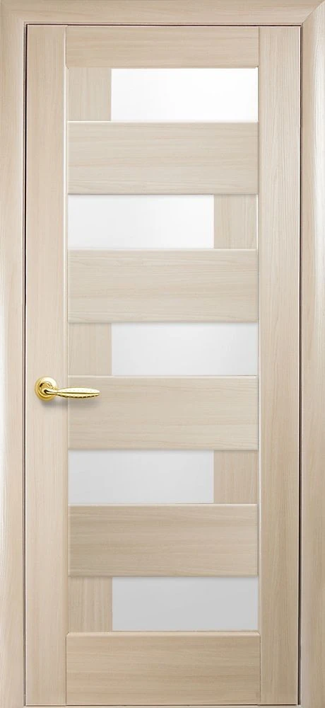 Дверь  Ностра ясень Пиана (со стеклом сатин) ПВХ DeLuxe Новый стиль